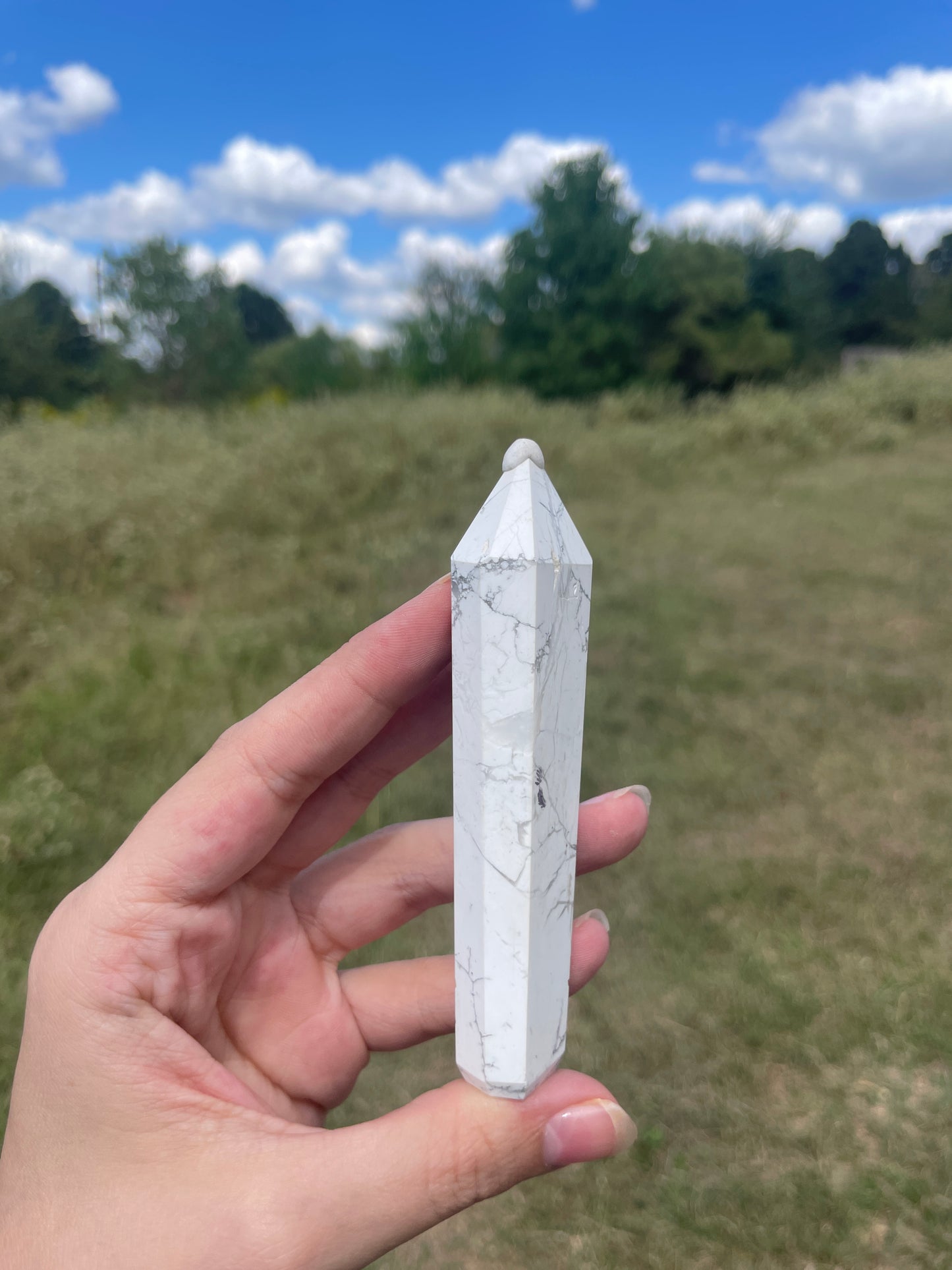 Howlite Crystal Pipe (decor)