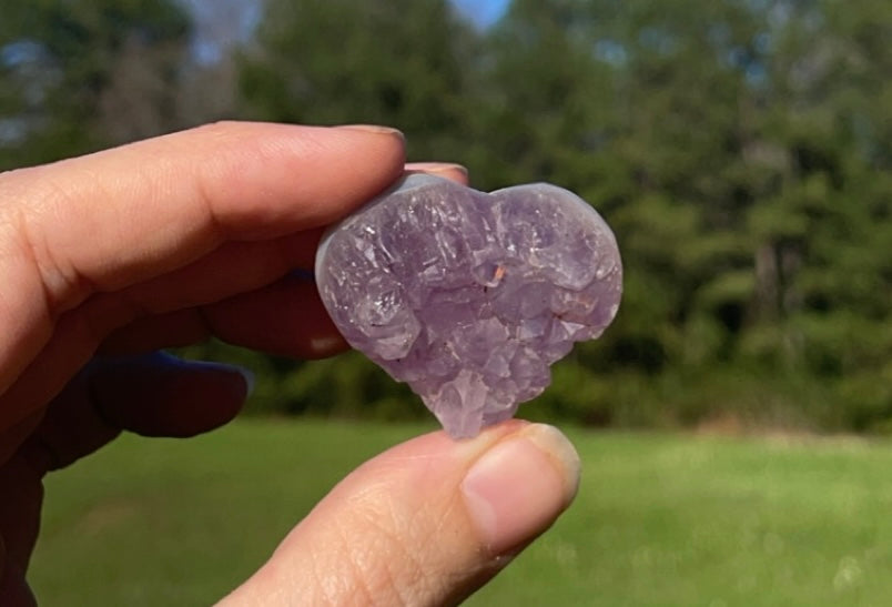 MINI Druzy Amethyst Heart Cluster