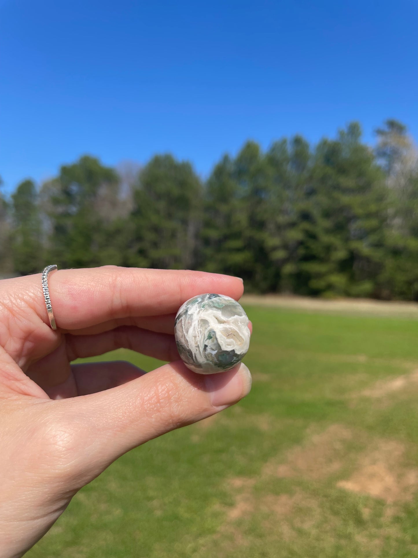 MINI Druzy Moss Agate Skull (imperfect)