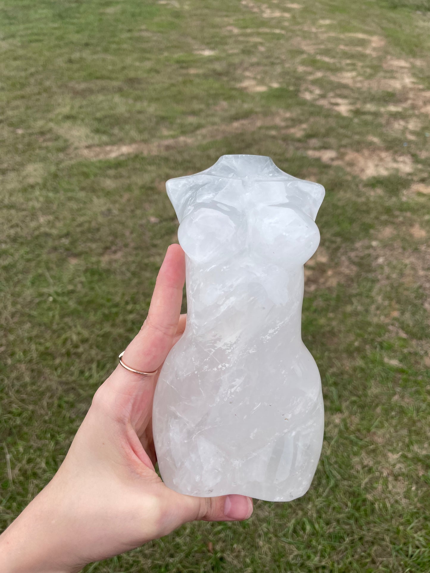 XXL Clear Quartz Goddess body carving