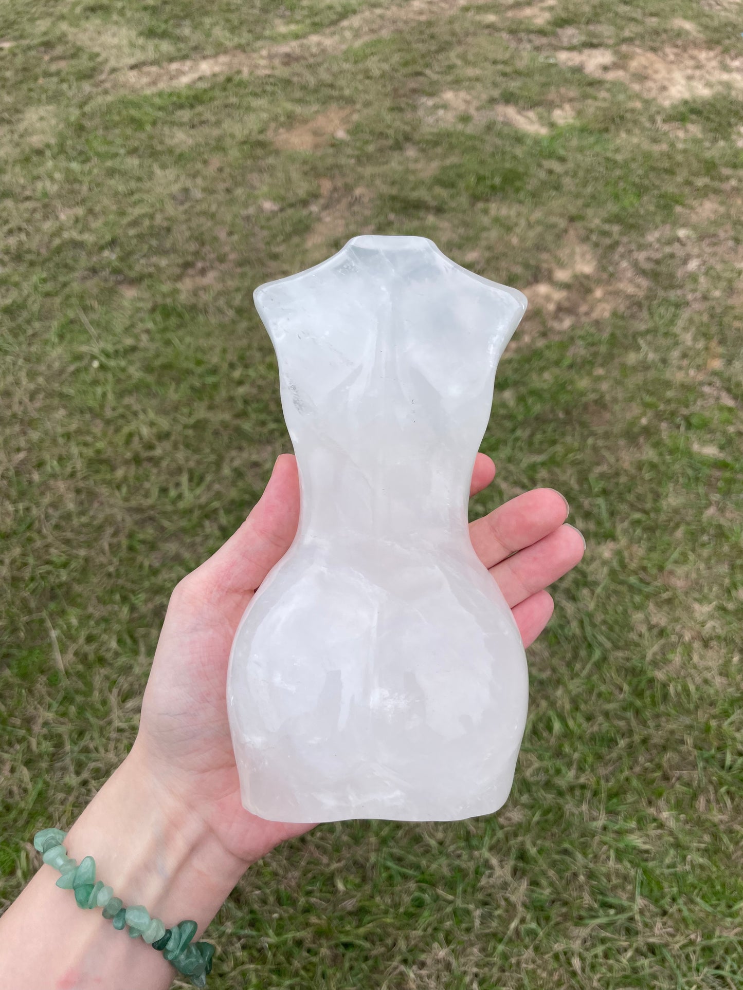 XXL Clear Quartz Goddess body carving