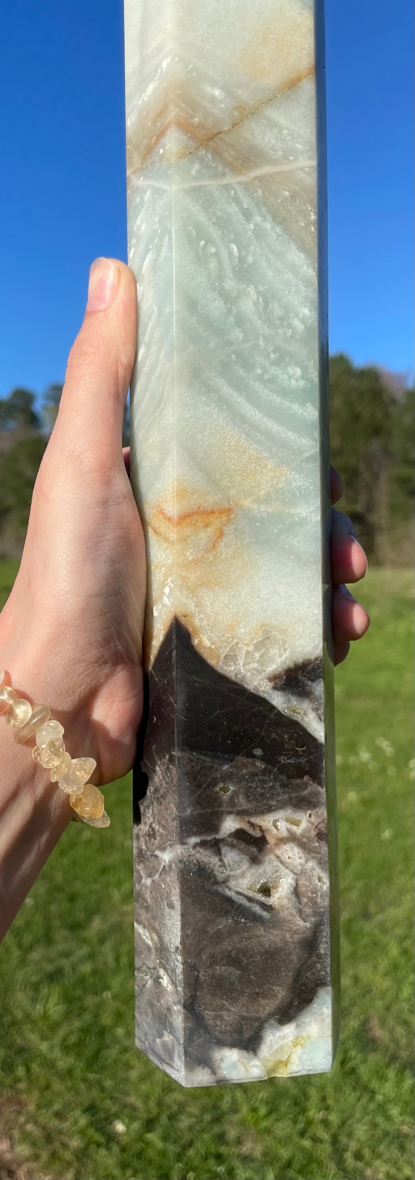 XL Sky Blue Quartz Imperfect Tower (small druzy spot)