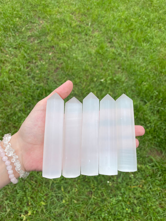 Selenite (Satin Spar) Towers🤍