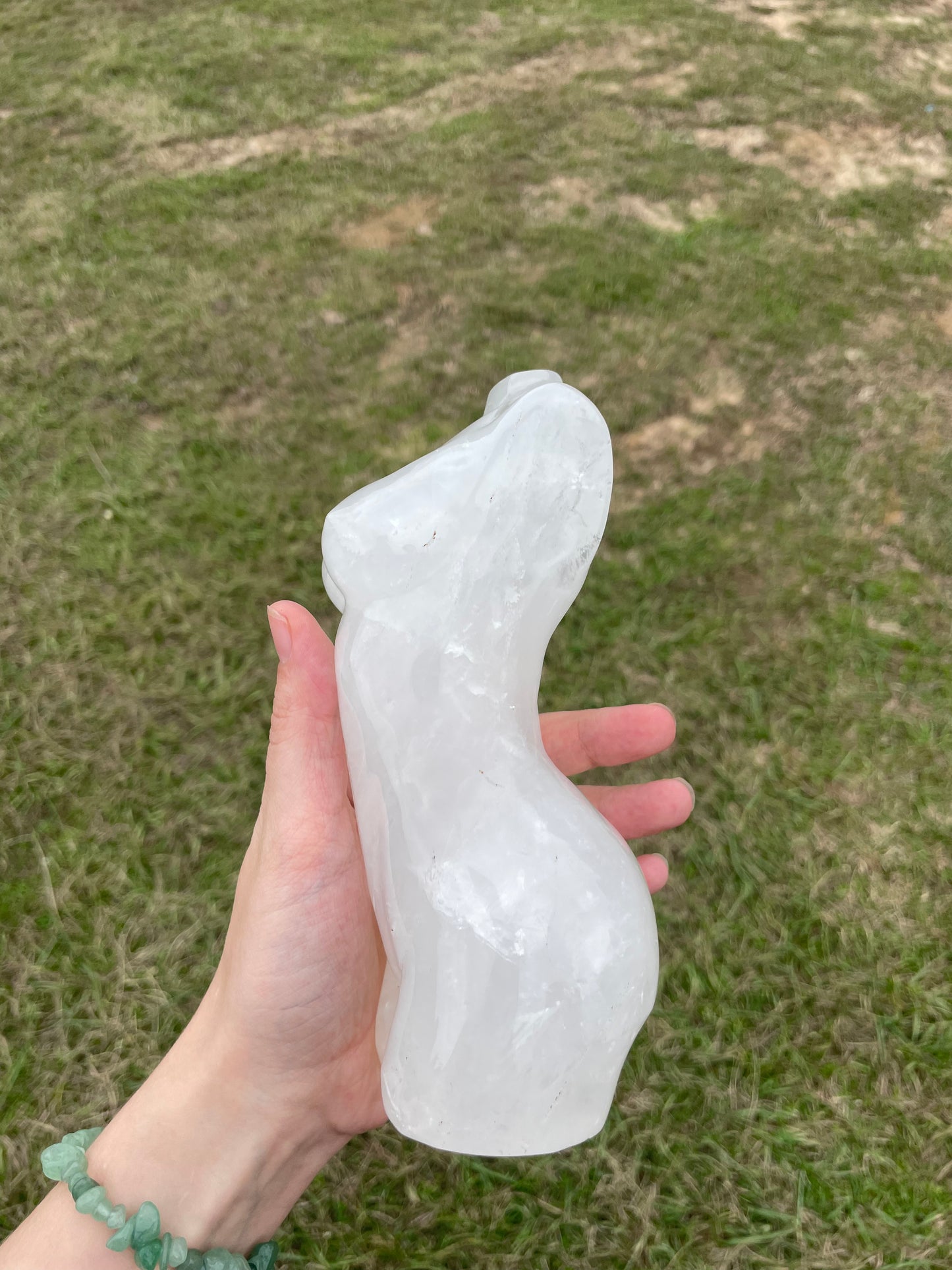 XXL Clear Quartz Goddess body carving