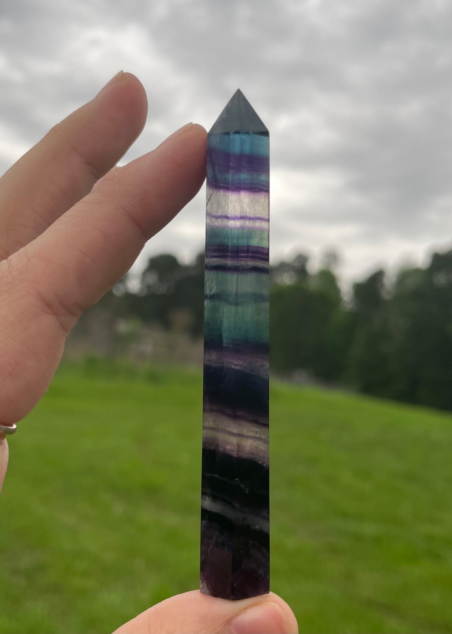 Imperfect Banded Fluorite Tower #1