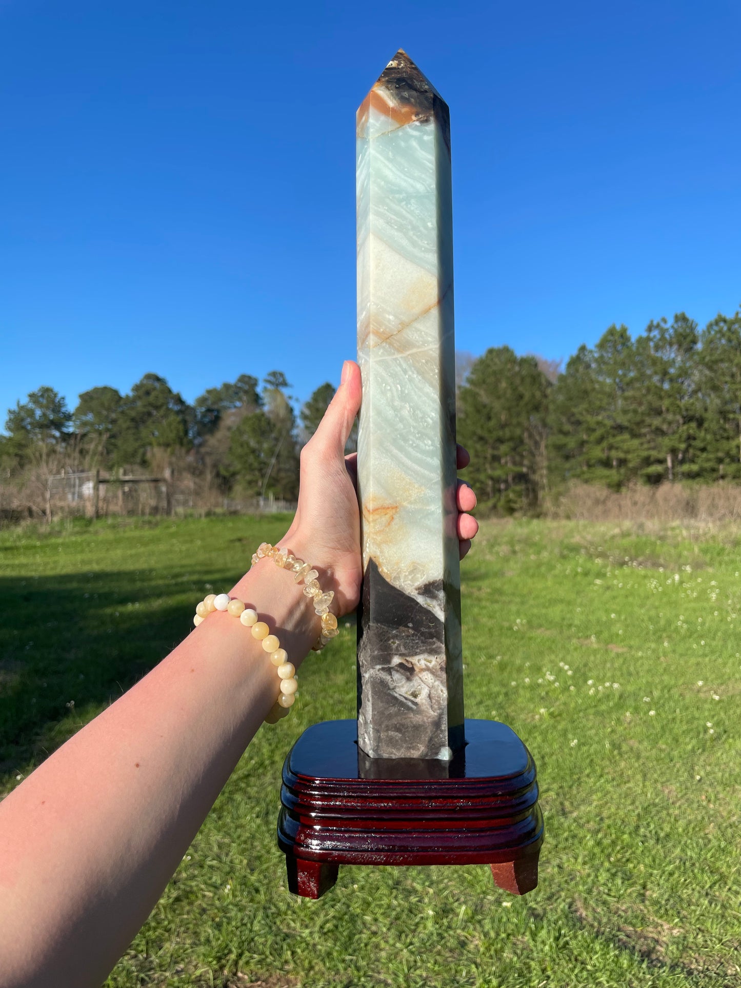 XL Sky Blue Quartz Imperfect Tower (small druzy spot)