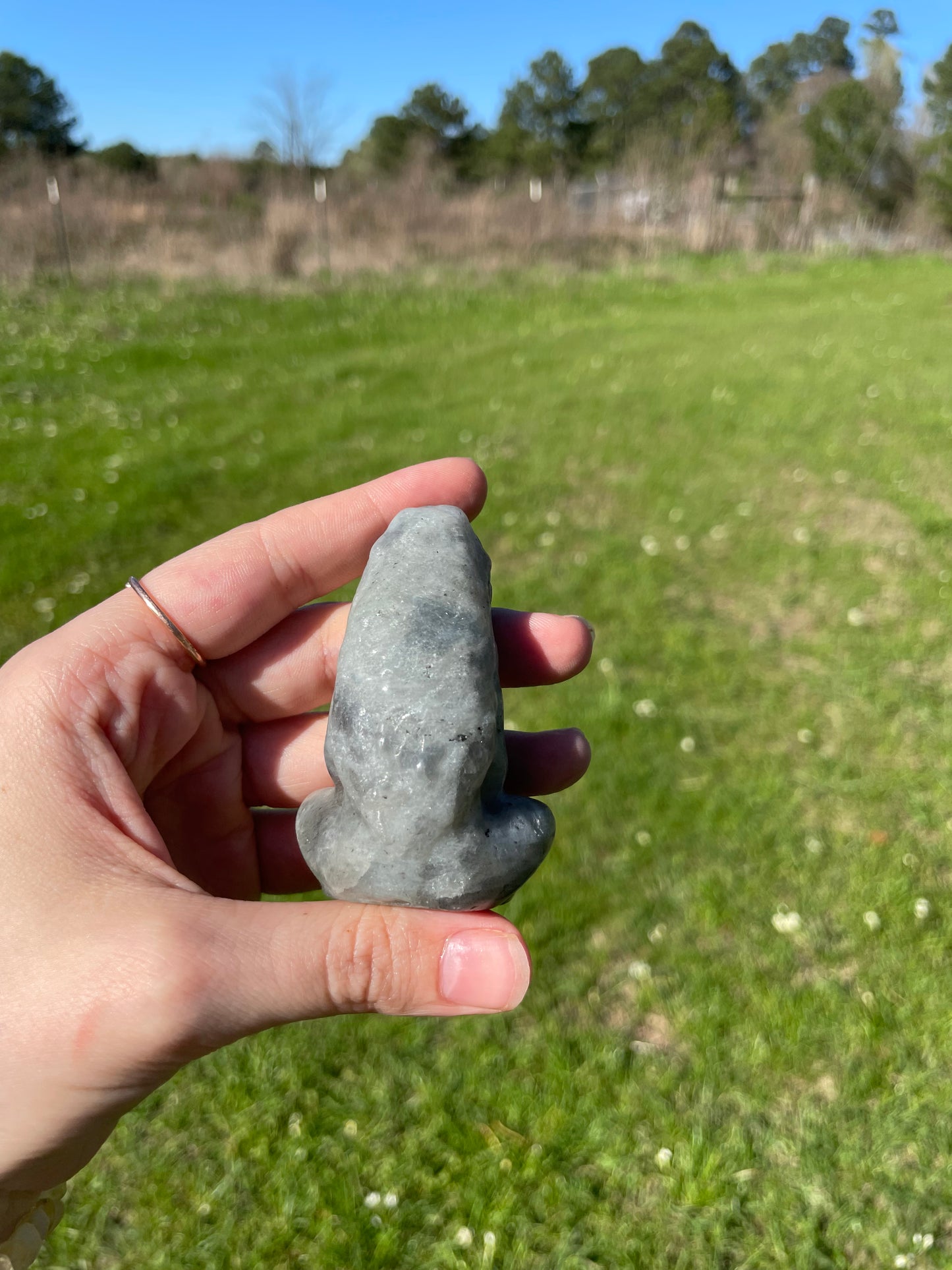 Labradorite Pregnant Goddess body carving