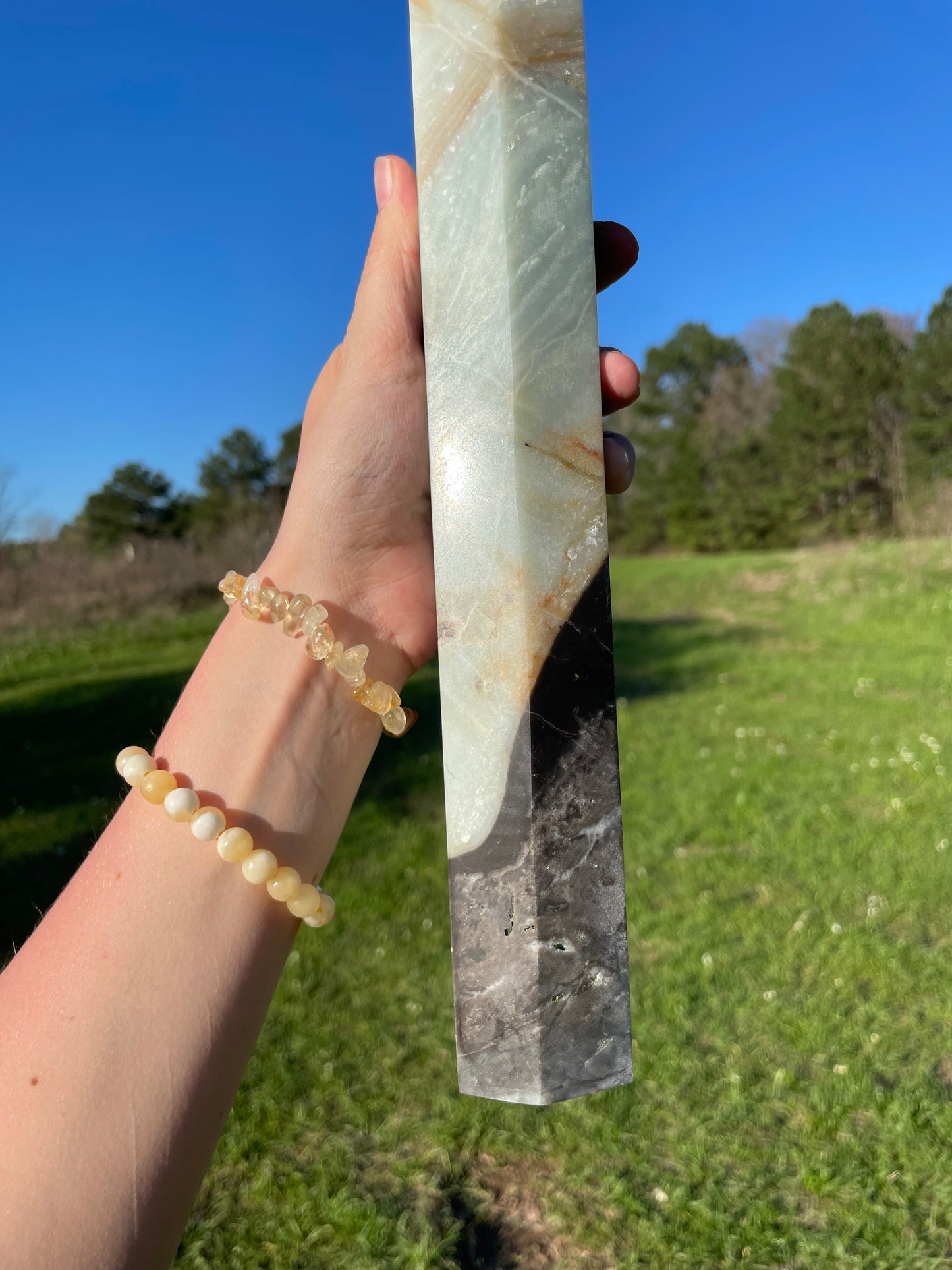 XL Sky Blue Quartz Imperfect Tower (small druzy spot)