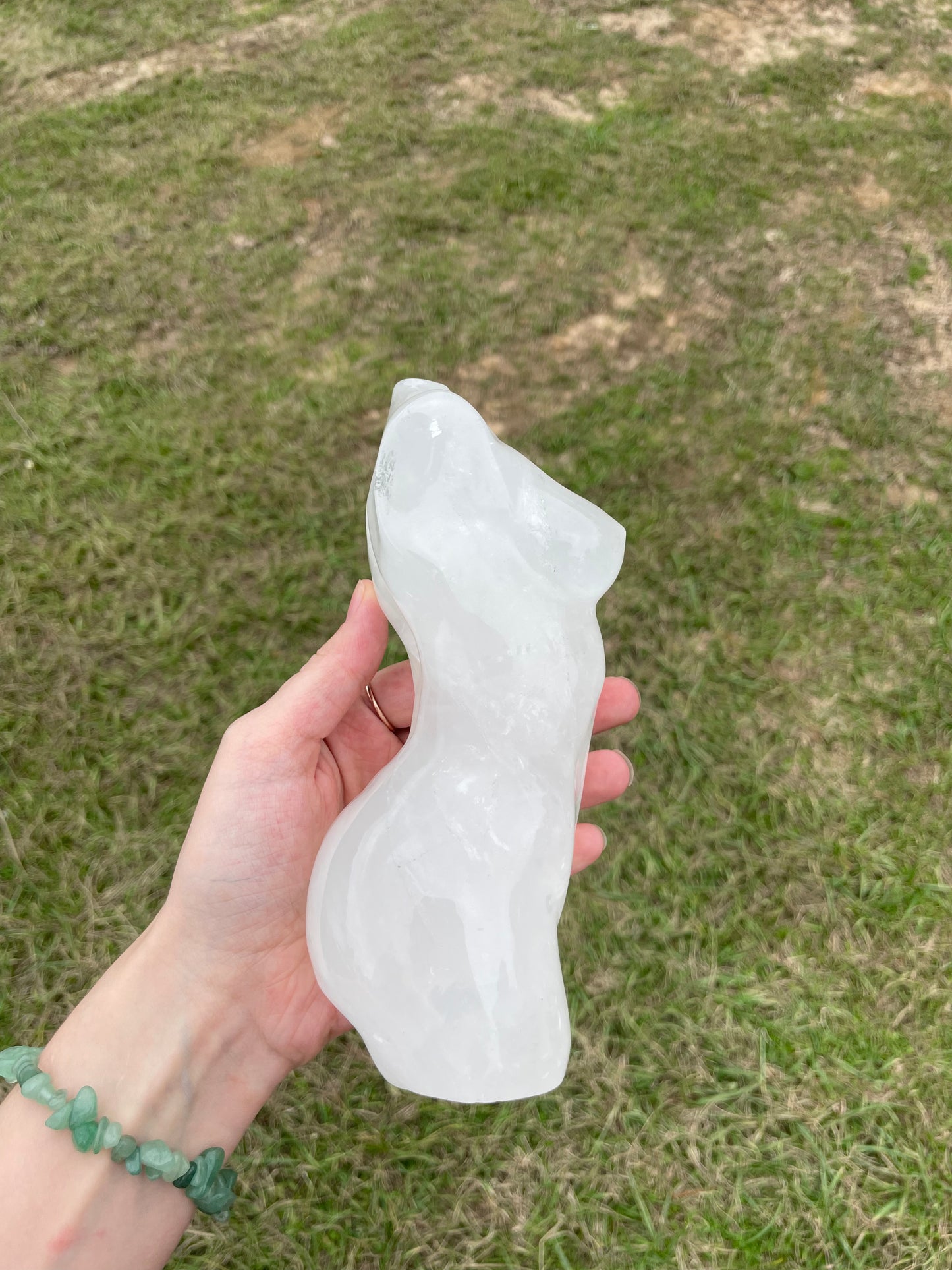 XXL Clear Quartz Goddess body carving