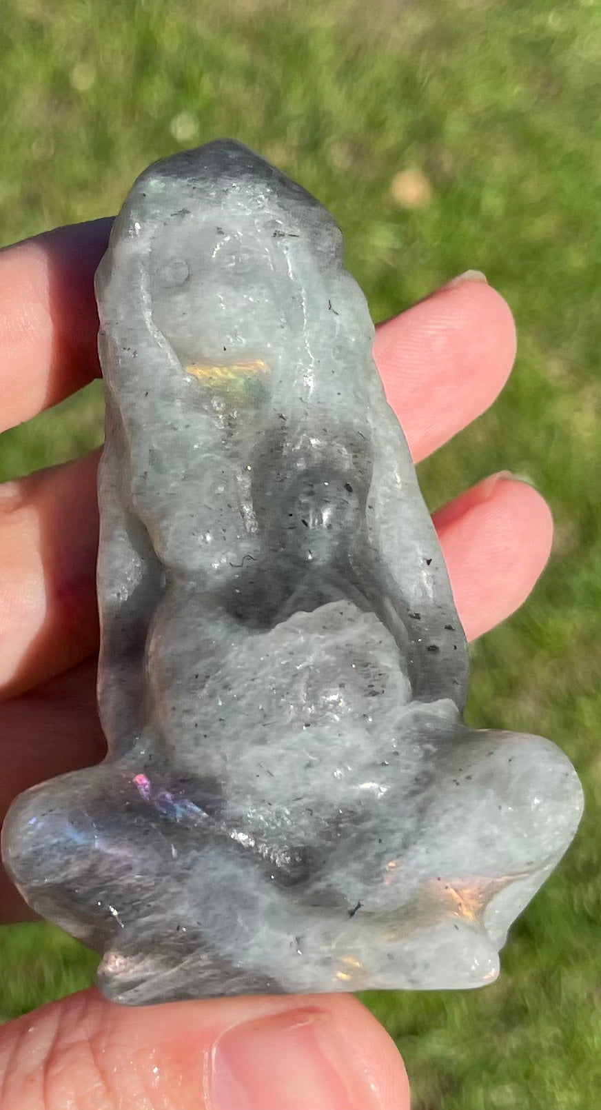 Labradorite Pregnant Goddess body carving