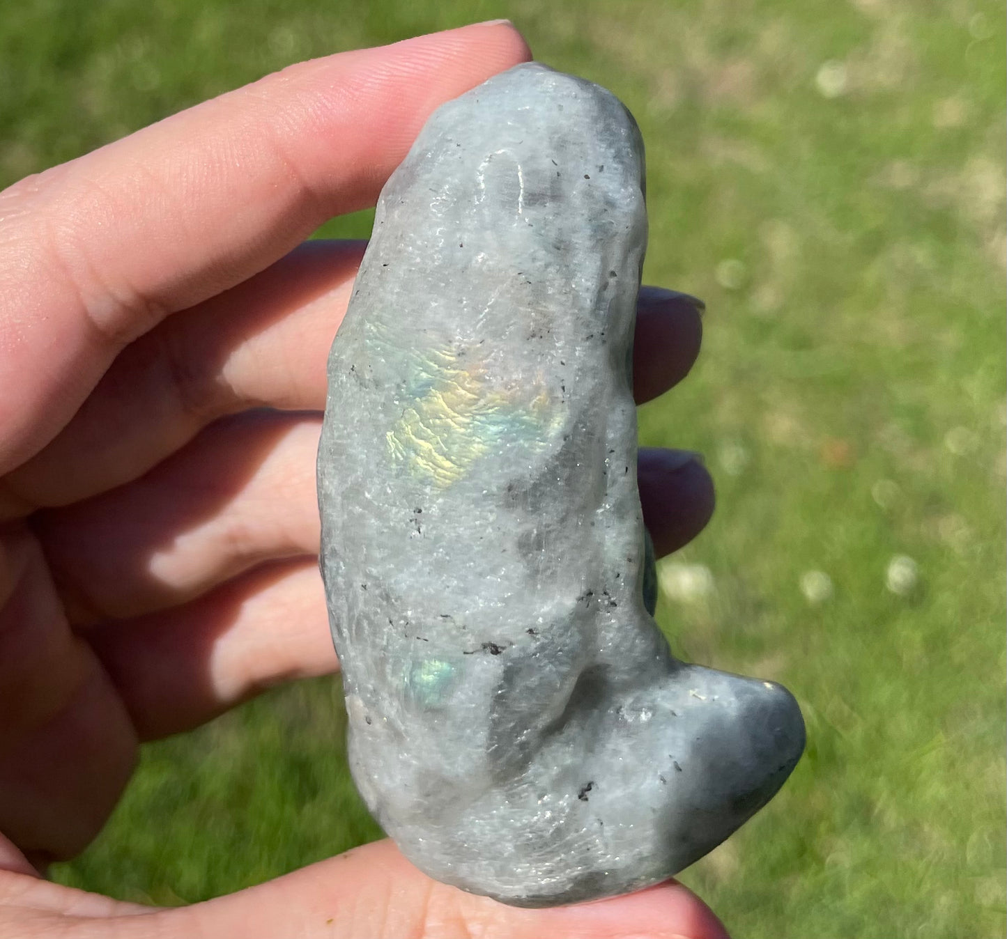 Labradorite Pregnant Goddess body carving