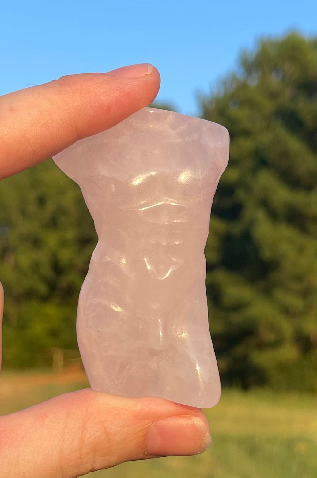 Rose Quartz Man body carving