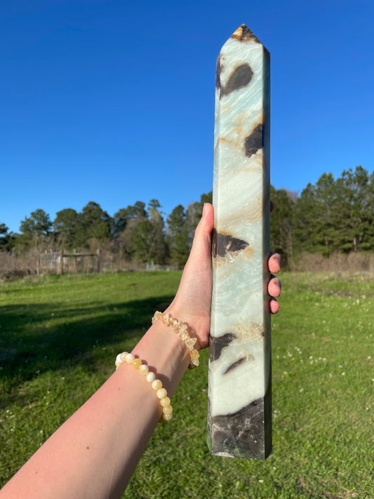 XL Sky Blue Quartz Imperfect Tower (small druzy spot)